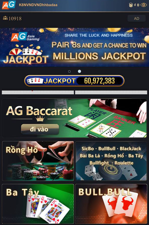 Người chơi chọn bàn cược tại Casino AGIN